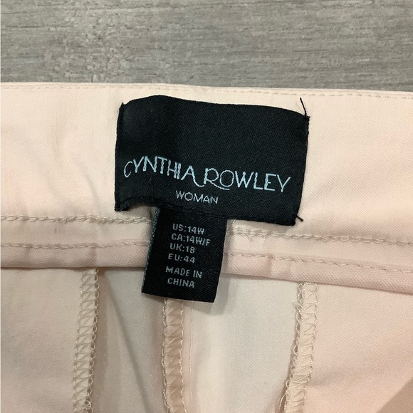 Women's Cynthia Rowley 14 Large Pull On Pants Peach Straight Stretch Ankle NWT - Picture 8 of 9